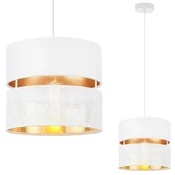 GH ASTI DUO BELA VISEČA SVETILKA 1-RAVNA BELO-ZLATA SENČNIK TS 20 CM
