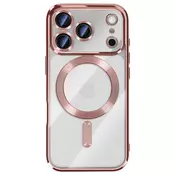 AVIZAR Ovitek za iPhone 17 Pro, združljiv z MagSafe, s kromiranim robom, Roza, (5000188943)
