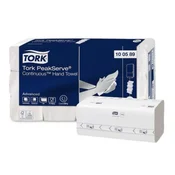 Papirnate brisače, zložene, sistem H5, 1-slojne, Advanced, TORK PeakServe®, bele s sivim potiskom, 12 pakiranj