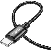 Hoco Kabel USB-C na USB-C Hoco 3 A, 60 W, 1 m, X89, črn