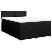 vidaXL vidaXL Box spring posteljni z vzmetnico črn 140x190 cm blago, (21310717)