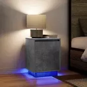 Vidaxl vidaXL Nočne omarice z LED lučkami 2 kosa betonsko sive