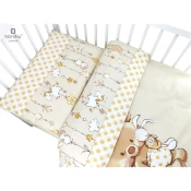 MimiNu posteljina Medvjedić (za krevetić 120x60cm), (set), bež