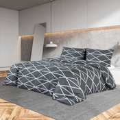 vidaXL Posteljnina siva 200x200 cm bombaž