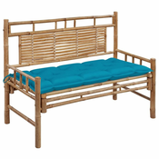 vidaXL Vrtna klop z blazino 120 cm bambus