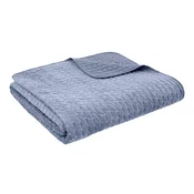 Plavi prošiven prekrivac od samta 240x260 cm Attica Velvet – Bianca