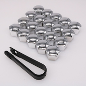 INF Set sivih zaščitnih pokrovčkov - 20 pokrovčkov + črna sponka 19 mm, (22103832)