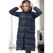 Z9772 DEWBERRY SHORTENED WOMENS COAT-NAVY BLUE