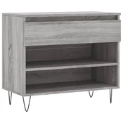 Vidaxl Omarica za čevlje siva sonoma 70x36x60 cm inženirski les