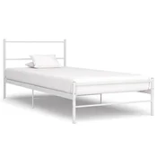 Vidaxl Posteljni okvir bel kovinski 100x200 cm