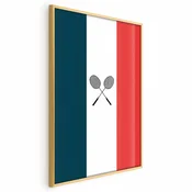 shumee Plakat - Francoske zastave in črni badmintonski loparji