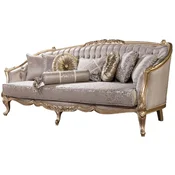 Casa Padrino luxury baroque sofa silver/gold - Baroque style living room sofa with elegant pattern - Luxury living room furniture in the baroque style - Baroque furniture