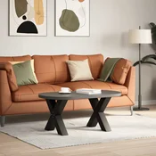 Noge za klub stolic u obliku slova X, 2 kom, crne, 50 x (42-43) cm, celik