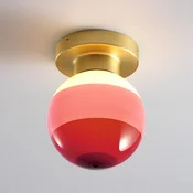 MARSET LED stenska svetilka Dipping Light A2, bordo rdeča/medenina - Dnevna soba/jedilnica - Dizajn - burgundsko rdeča, medenina - Kovina