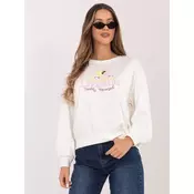 Ženska ecru oversized bluza z napisi