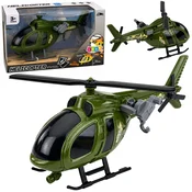 slomart Vojaški helikopter z lučmi, zvoki in kljuko, zelene barve