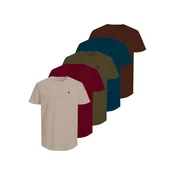 Jack & Jones Premium Majica JPRBLABRODY TEE SS CREW NECK 5-PACK KA bež / encijan / čokolada / oliva / eozin