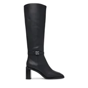 Zimski škornji Calvin Klein Block Heel High Boot Lth Hdw HW0HW03178 Črna