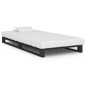 Vidaxl Posteljni okvir iz palet siva trdna borovina 100x200 cm