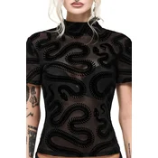 Ženski mrežast top KILLSTAR - SERPENTES - črn - KSRA015211