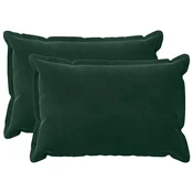 Vidaxl Prevleka za blazino 2 kos HOUTEN Temno zelena 50 x 80 cm Žamet