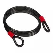 Northix Varnostni kabel z zanko 12 mm 1.8 m jeklen črn