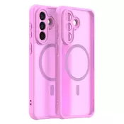 Hibridni ovitek HaloFrost II MagSafe za Samsung Galaxy A57 - pink