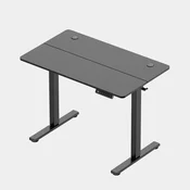 VonHaus Crni elektricno podesiv podizni radni stol 100 × 60 cm s USB-C prikljuckom za punjenje