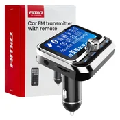 shumee Avtomobilski FM oddajnik z daljinskim upravljalnikom 2×USB-A 12V 24V amio-04657