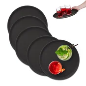 Northix Set 5 okroglih servirnih pladnjev O35 cm nedrseči