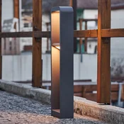 Lindby LED luč za osvetlitev poti Darko, 80 cm, siva, kovinska, IP54 - Sodobni - temno siva - Aluminij