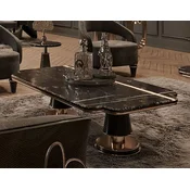 Casa Padrino luxury coffee table black/gold 150 x 80 x H. 42.5 cm - Living room table with faux marble table top - Luxury living room furniture - Hotel furniture - Luxury interior