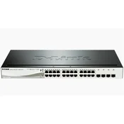 D-LINK komutator 24x1000 Mbps (24xPoE) + 4xGigabit combo SFP, upravljani, za montažu u rack, DGS-1210-24P/E
