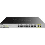 D-Link 24-portni namizni Gigabit neupravljani PoE stikalo z 2 x Combo vhodi