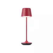Namizna svetilka rdeča vklj. LED IP65 polnilna s polnilno postajo - Treble