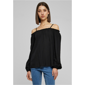 Womens Cold Shoulder Longsleeve Black