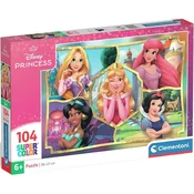 Disney Princeske 104-delni super barvni puzzle - Clementoni