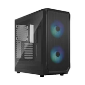 Kucište Fractal Focus 2 RGB Black TG crno, bez napajanja