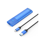 Orico PWM2 vanjsko kucište za M.2 SATA SSD u USB-C 3.2 Gen1, aluminij, plavo (PWM2-BL-EP)