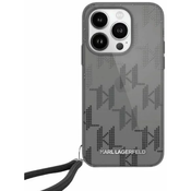 Karl Lagerfeld KLHCP15XHKDPNSK iPhone 15 Pro Max 6.7 black hardcase IML Mono KL Pattern  Cord (KLHCP15XHKDPNSK)