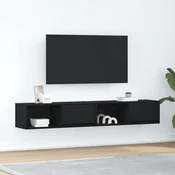 TV ormarici 2 kom crni hrast 80x31x25,5 cm konstruiranog drva