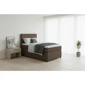 MID.YOU BOXSPRING POSTELJA 90 cm x 200 cm , tekstil, leseni material rjava