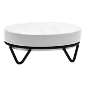 MILA posoda za milo, črna/keramika - Bela - 125x50x80 mm - Ridder - MILA - 24 - Keramika; jeklo - Posoda za milo - Krožni - 125 - 50 - 80 - 14