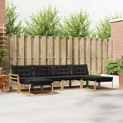 Set vanjskih sofa s jastukom 6 pcs Bijela i crna