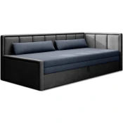 Plava/siva sklopiva/s prostorom za odlaganje sofa od šenila 214 cm Fulgeo – ELTAP