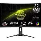 MSI MAG 321CUPDF monitor, UHD, VA, 160 Hz, crni