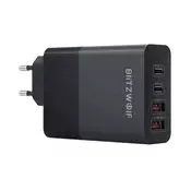 BLITZWOLF BW-S29 glavni punjač s 2 USB i 2 Type-C priključka, 120 W, PD brzi punjač, crna
