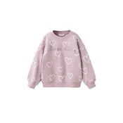 MANGO KIDS Majica HEART mauve/bela