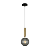 ITALUX PND-2324-1 BRO+SG - Luster na sajli RAVENA 1xE27/5W/230V crna/mesing