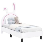Vidaxl Posteljica za malčke z vzglavjem Bela 70 x 140 cm PU